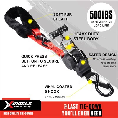 1 nti Retractable Ratchet Tie Down Strap Nrog Sheepskin Mos Tie