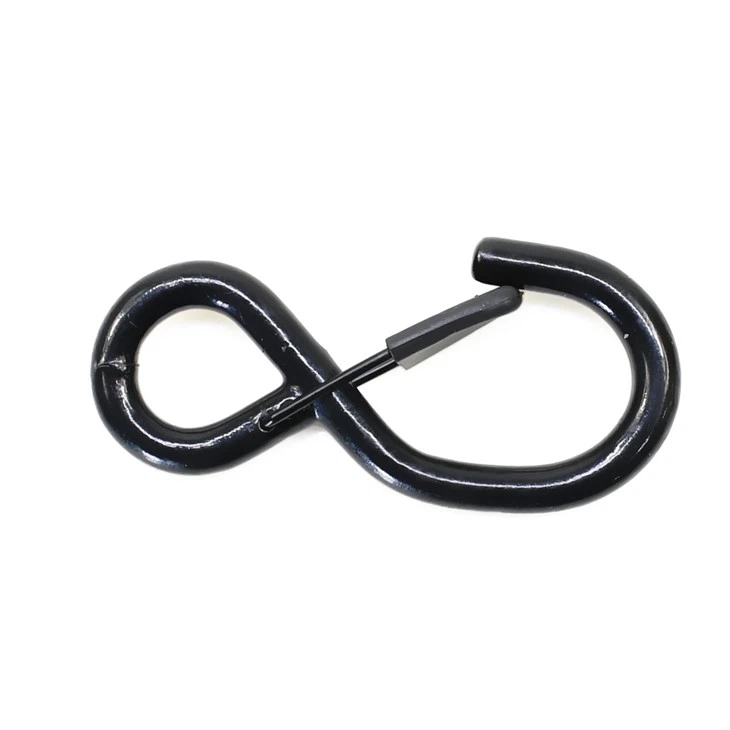 Black Rubber Coated Metal S Hook For Ratchet Buckle